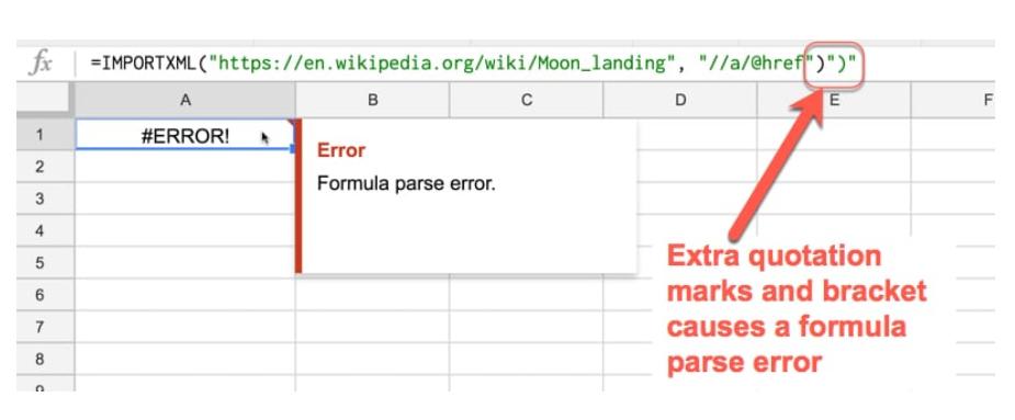 Lỗi #ERROR! trong Google Sheets 3